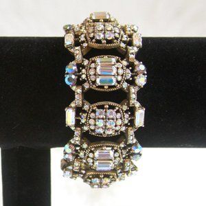 Gold and Rhinestone Cluster bracelet